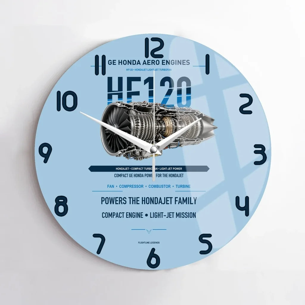 HF120 design on light blue no frame wall clock