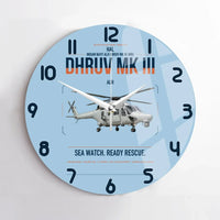 Thumbnail for HAL ALH Dhruv Mk III design on light blue no frame wall clock