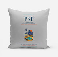 Thumbnail for Palm Springs International Airport (PSP) design on light gray pillow