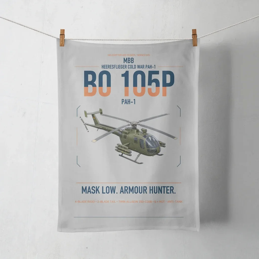 MBB BO 105P PAH-1 design on light gray towel