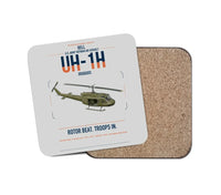 Thumbnail for Bell UH-1H Iroquois design on light gray 1 piece coaster