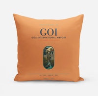 Thumbnail for Goa International Airport Dabolim (GOI) design on orange pillow