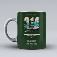 Thumbnail for Boeing 314 Clipper double-side print on dark green ceramic mug