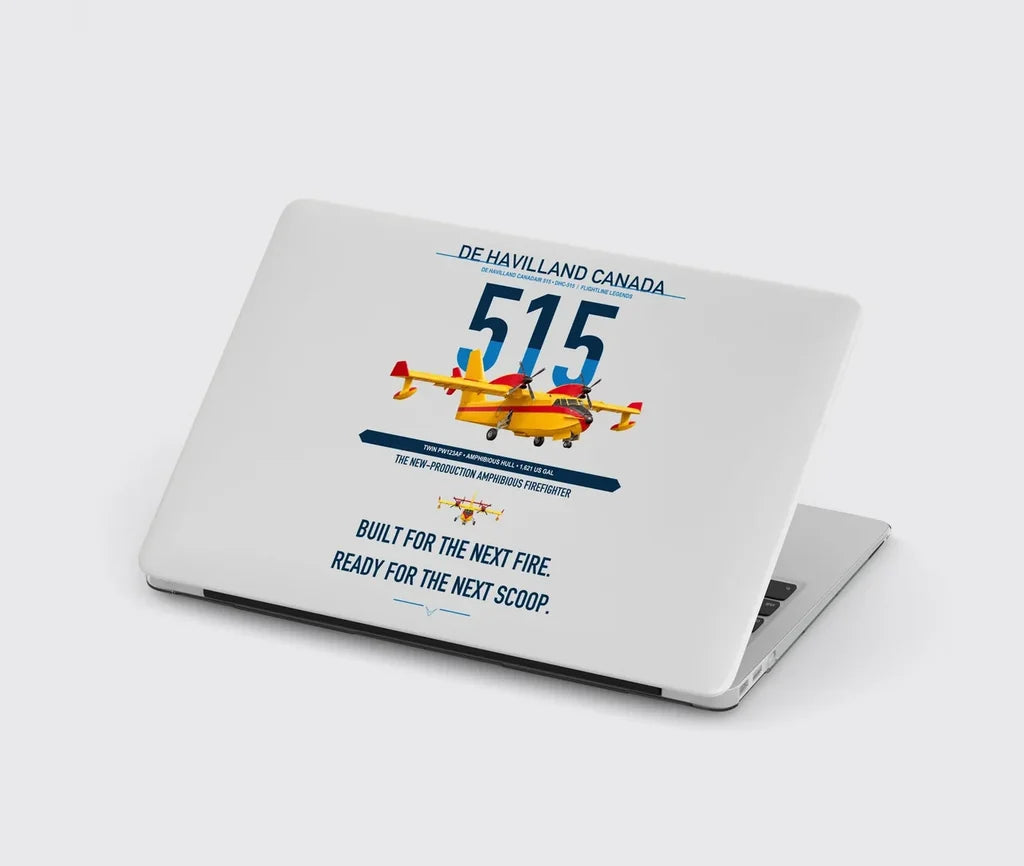 De Havilland Canadair 515 design on light gray MacBook case