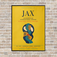 Thumbnail for Jacksonville International Airport JAX vertical canvas print - framed - yellow background