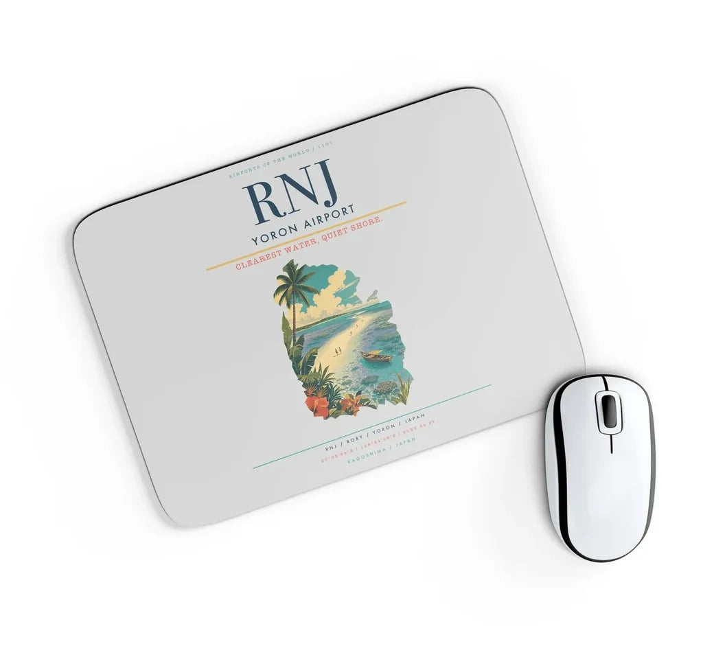 Yoron Airport (RNJ) design on light gray rectangle mouse pad