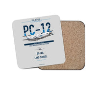 Thumbnail for Pilatus PC-12 PRO design on light gray 1 piece coaster
