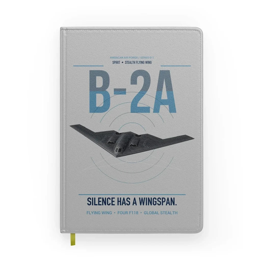 B-2A Spirit design on light gray notebook