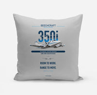 Thumbnail for Beechcraft King Air 350i design on light gray pillow