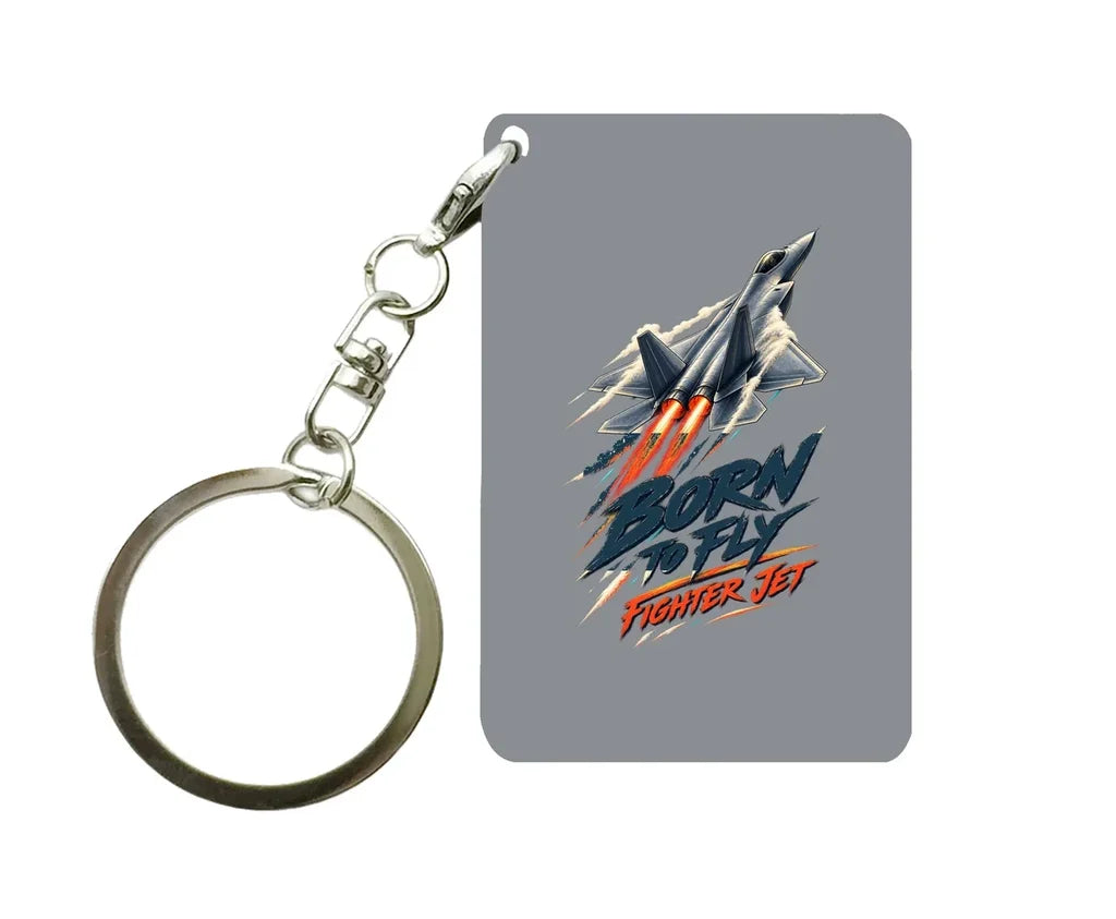 SIGNAL 611 - Born To Fly Fighter Jet - Key Chain design on gray key chain
