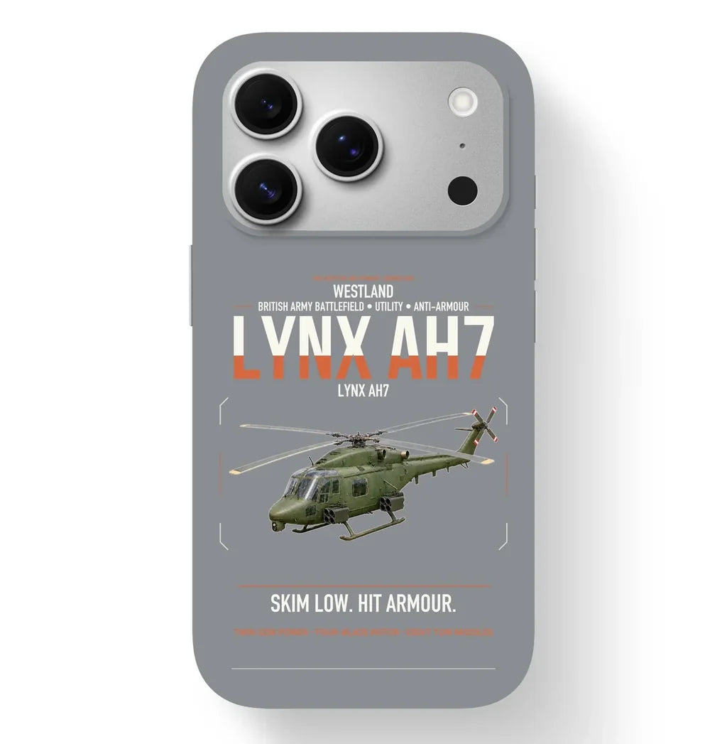 Westland Lynx AH7 design on gray magsafe iphone case, for iPhone 17 Pro