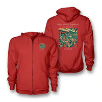 Thumbnail for VINTAGE G4057 - The Lagoon Terminal - Premium Zipped Hoodie design on red