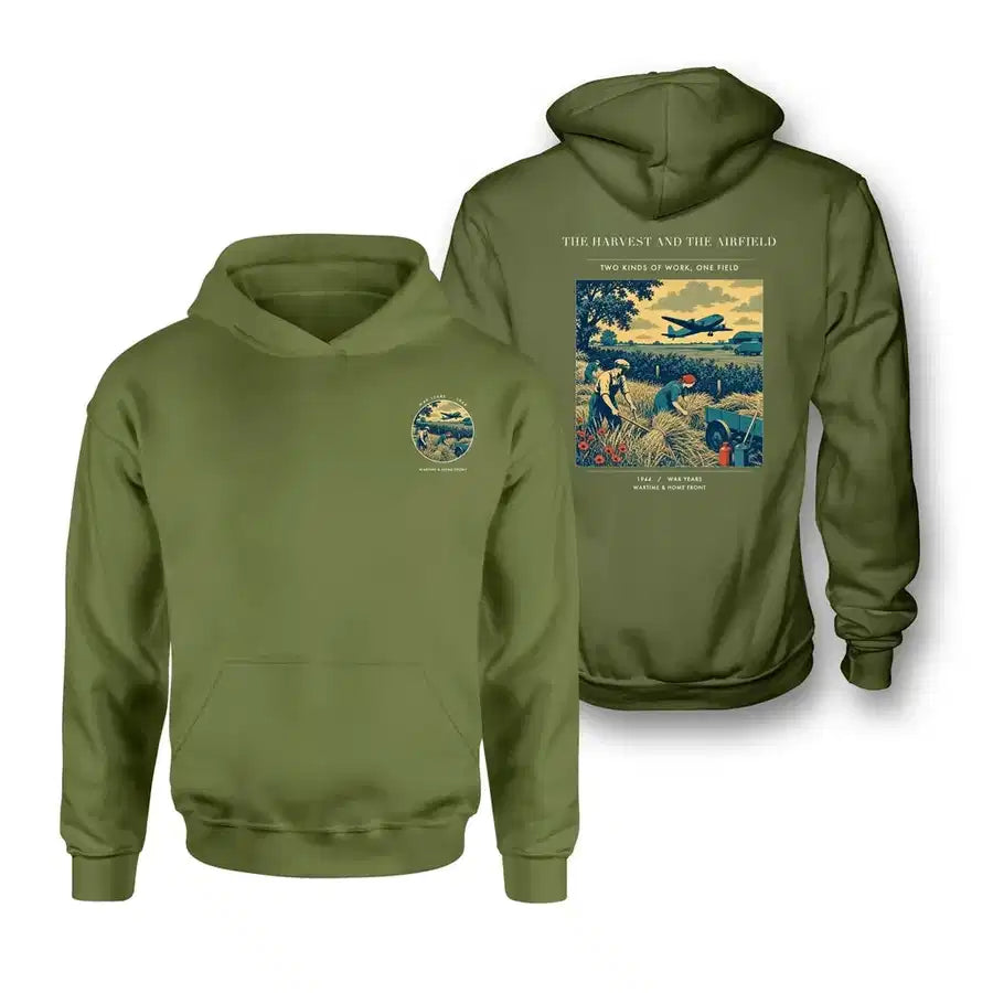 VINTAGE G4510 - The Harvest And The Airfield - Double-Side Hoodie design on greenarmy double side