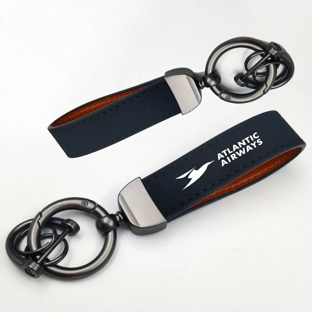 Atlantic airways Horseshoe Buckle key chain in navy blue