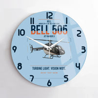 Thumbnail for Bell 505 Jet Ranger X design on light blue no frame wall clock