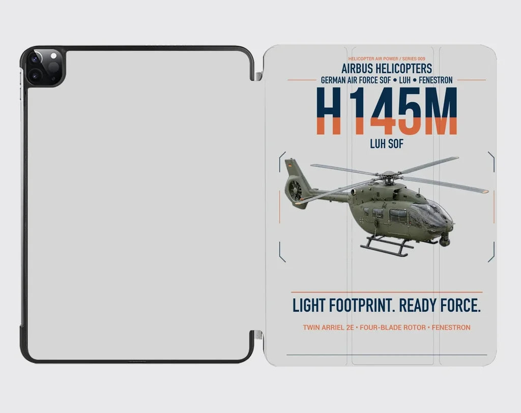 Airbus Helicopters H145M LUH SOF design on light gray ipad tablet case
