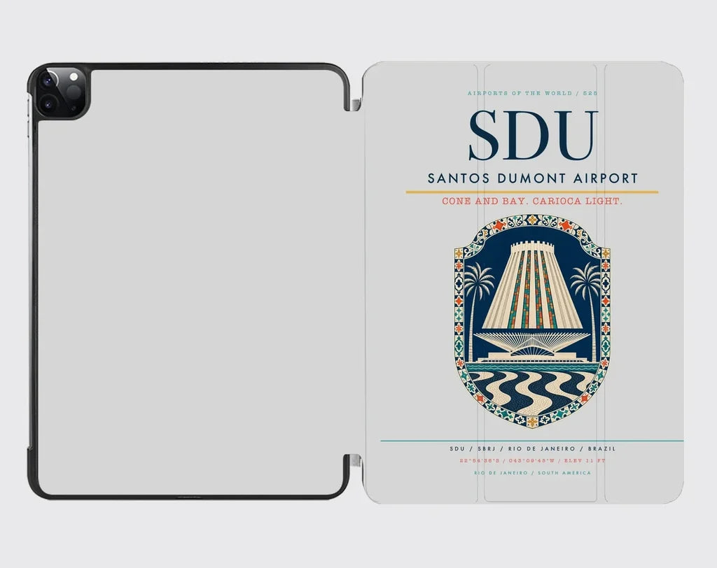 Santos Dumont Airport (SDU) design on light gray ipad tablet case