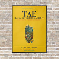 Thumbnail for Daegu International Airport TAE vertical canvas print - framed - yellow background