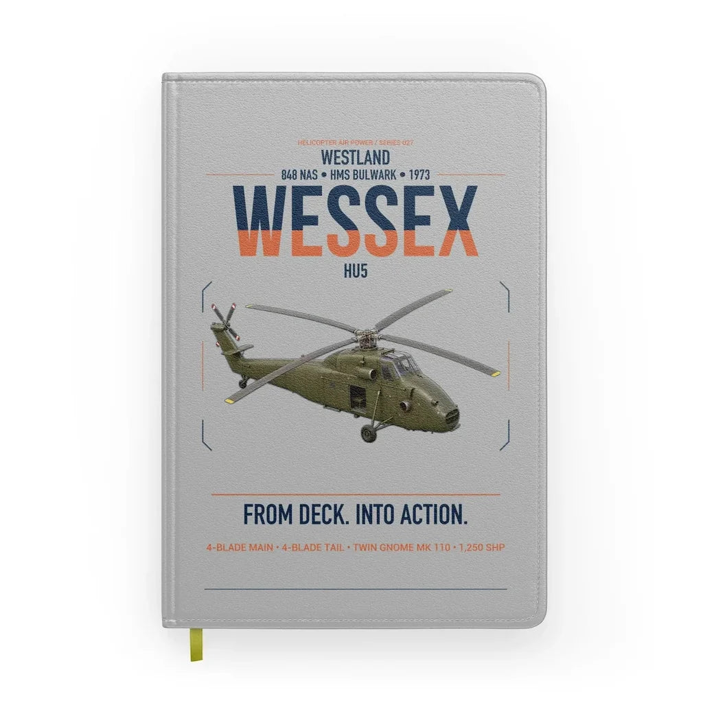 Westland Wessex HU5 design on light gray notebook