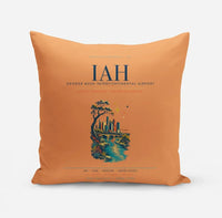 Thumbnail for Houston George Bush Intercontinental Airport (IAH) design on orange pillow