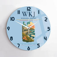 Thumbnail for Wakkanai Airport (WKJ) design on light blue no frame wall clock
