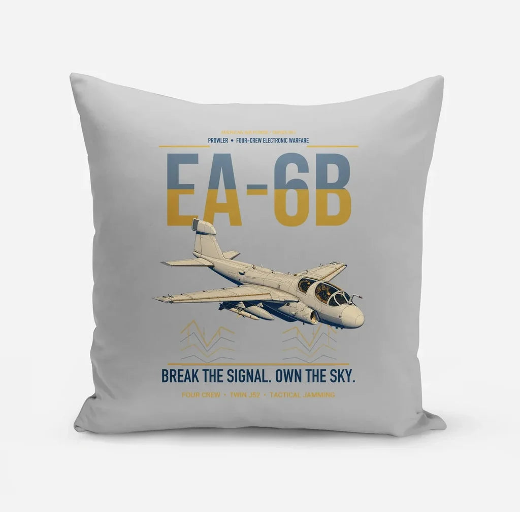 EA-6B Prowler design on light gray pillow