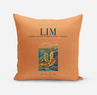Thumbnail for Lima Jorge Chavez International Airport (LIM) design on orange pillow