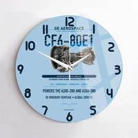 Thumbnail for CF6-80E1 design on light blue no frame wall clock