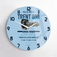 Thumbnail for TRENT 800 design on light blue no frame wall clock