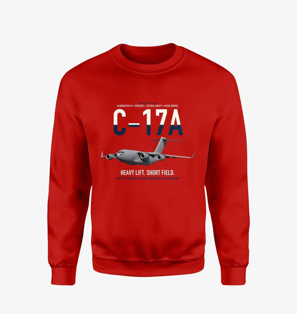 C-17A Globemaster III design on red sweatshirt
