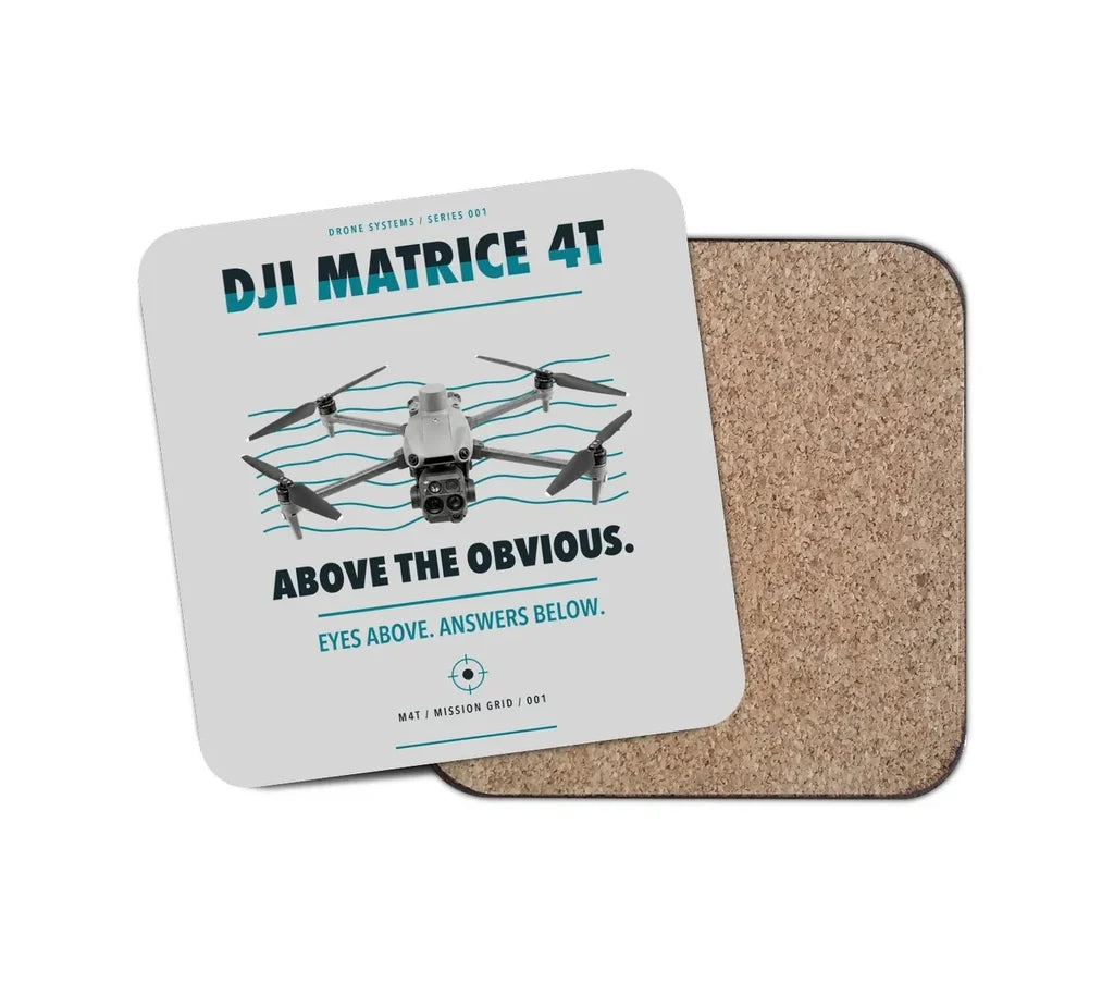 DJI Matrice 4T design on light gray 1 piece coaster
