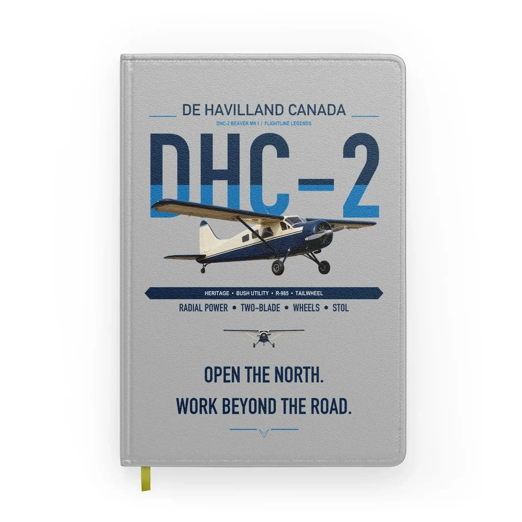 DHC-2 Beaver Mk I design on light gray notebook