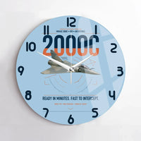 Thumbnail for Dassault Mirage 2000C RDI design on light blue no frame wall clock