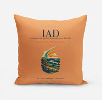 Thumbnail for Washington Dulles International Airport (IAD) design on orange pillow