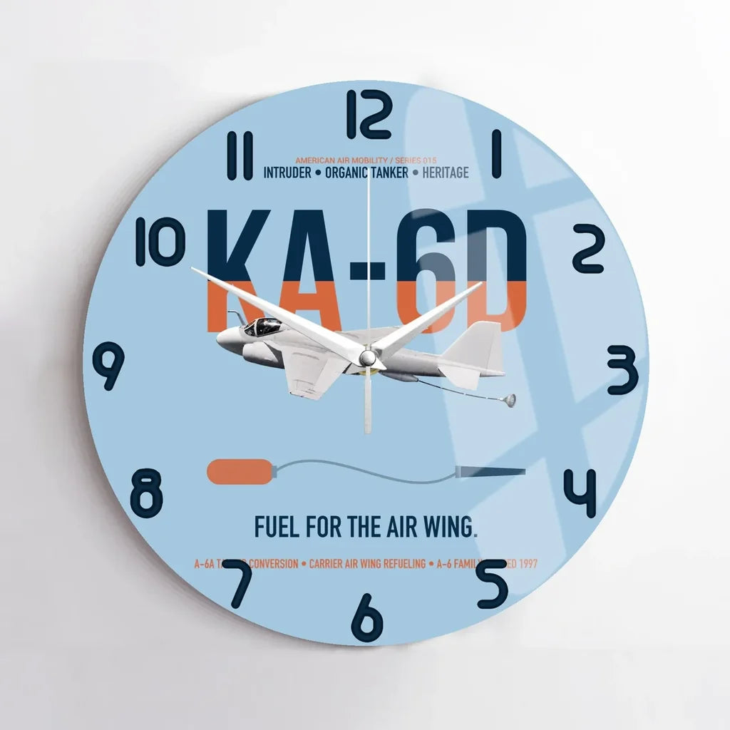 KA-6D Intruder design on light blue no frame wall clock