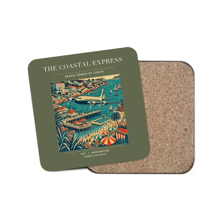 The Coastal Express - Designed Coasters design on green army 1-piece