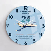 Thumbnail for Bombardier Learjet 24 design on light blue no frame wall clock