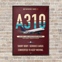 Thumbnail for Airbus A310-200P2F vertical canvas print - framed - dark red background