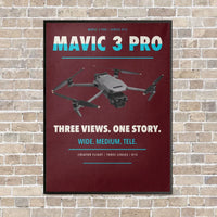 Thumbnail for DJI Mavic 3 Pro vertical canvas print - framed - dark red background