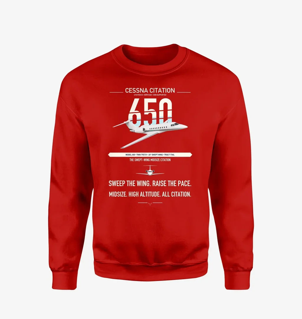 Cessna Citation 650 - Citation III design on red sweatshirt