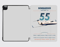 Thumbnail for Bombardier Learjet 55 design on light gray ipad tablet case