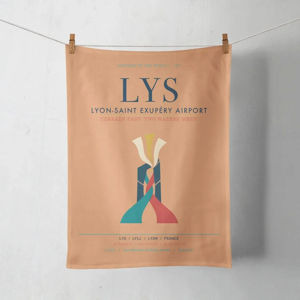 Lyon-Saint Exupéry Airport (LYS) design on orange towel
