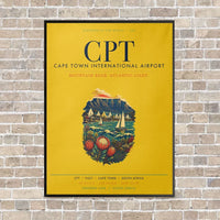 Thumbnail for Cape Town International Airport CPT vertical canvas print - framed - yellow background
