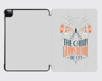 Thumbnail for The Cabin Glows Before The City design on light gray ipad tablet case