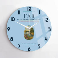 Thumbnail for Hector International Airport (FAR) design on light blue no frame wall clock