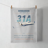 Thumbnail for Bombardier Learjet 31A design on light gray towel