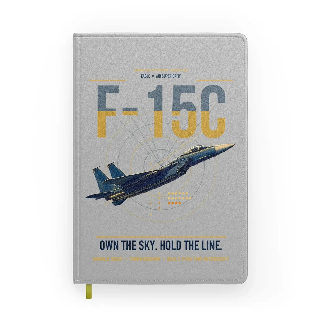F-15C Eagle design on light gray notebook