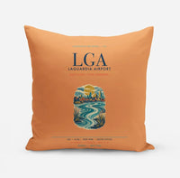 Thumbnail for New York LaGuardia Airport (LGA) design on orange pillow