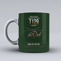 Thumbnail for Turkish Aerospace T129 ATAK Phase 2 design on dark green ceramic mug, double-side print