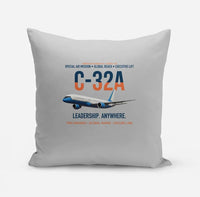 Thumbnail for C-32A Air Force Two Global Reach design on light gray pillow